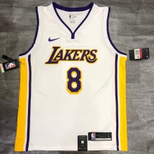 NBA Laker's Retro white V-collar No.8 Kobe with chip 1:1 Quality