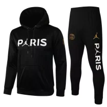 21/22 PSG Paris Black Hoodie Jacket Tracksuit(白字小飞人,不拉链) 1:1 Quality Soccer Jersey