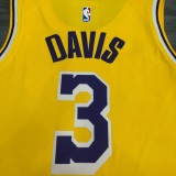 NBA Los Angeles crew neck vintage yellow 3 Davis with chip 1:1 Quality