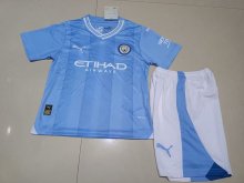 23/24 Manchester City Home 1:1 Quality Kids Soccer Jersey
