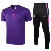 21/22 PSG Paris Jordan Purple Short-sleeved Trouser Suit 1:1 Quality Soccer Jersey