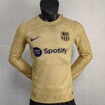 22/23 Barcelona Away Yellow Long sleeve Player 1:1 Quality Soccer Jersey