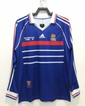 1998 France Home Long Sleeve 1:1 Quality Retro Soccer Jersey