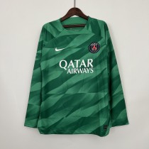 23/24 PSG GK Green Long Sleeve Fans 1:1 Quality Soccer Jersey