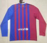 21/22 Barcelona Home Long Sleeve Fans 1:1 Quality Soccer Jersey