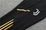 22/23 Juventus Training Suit Black High-collar 1:1 Quality Training Jersey