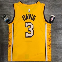 NBA Laker's Retro yellow V-lead Sucheng city version 3 Davis with chip 1:1 Quality