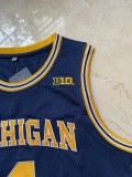 NCAA University of Michigan # 4 Chris Webber dark blue jersey 1:1 Quality