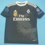2014-2015 Retro Real Madrid Away Black Long Sleeve 1:1 Quality Soccer Jersey