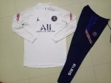 21/22 PSG Paris Jordan White Kids Half Pull Sweater Tracksuit 1:1 Quality Soccer Jersey