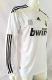 2009-2010 Retro Real Madrid Home Long Sleeve 1:1 Quality Soccer Jersey