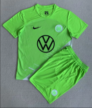 23/24 Wolfsburg Home Green Kids 1:1 Quality Soccer Jersey