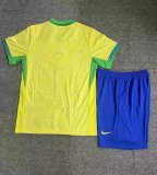 24/25 Brazil Home Yellow 1:1 Kids Soccer Jersey