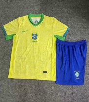 24/25 Brazil Home Yellow 1:1 Kids Soccer Jersey