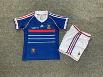 1998 France Home 1:1 Kids Retro Soccer Jersey