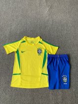 2002 Brazil Home 1:1 Kids Retro Soccer Jersey