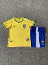 1998 Brazil Home 1:1 Kids Retro Soccer Jersey