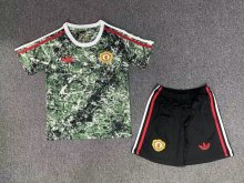 23/24 Manchester United Originals Stone Roses Icon Top-Multicolour 1:1 Kids Soccer Jersey