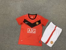2009/2010 Manchester United Home Red 1:1 Kids Retro Soccer Jersey