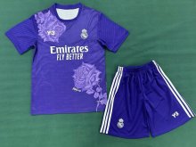 24/25 Real Madrid Y3 Purple 1:1 Kids Soccer Jersey