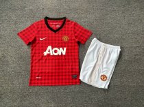 2012/2013 Manchester United Home Red 1:1 Kids Retro Soccer Jersey