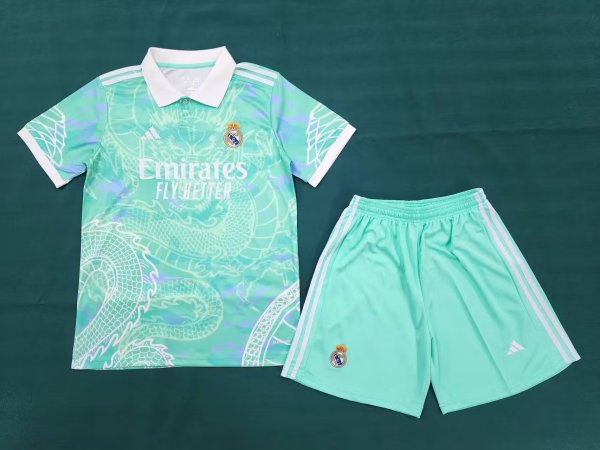 24/25 Real Madrid Green Dragon 1:1 Kids Soccer Jersey