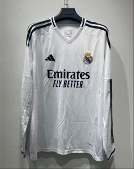 24/25 Real Madrid Home Fans Long sleeve 1:1 Quality Soccer Jersey