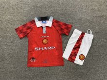 1996/1998 Manchester United Home Red 1:1 Kids Retro Soccer Jersey