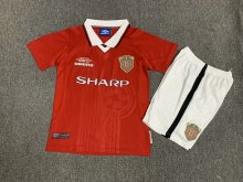 1999/2000 Manchester United Home Red 1:1 Kids Retro Soccer Jersey