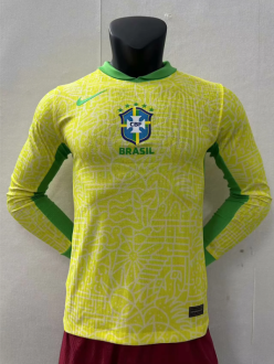24/25 Brazil Home Player Long Sleeve 1:1 Quality Soccer Jersey