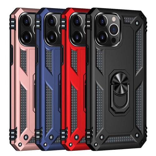For iPhone 13 Pro Max Case Shockproof Armor Metal Ring Kickstand Cover for Apple 14 Plus iPhone 14 Pro Max 13 Mini 12 Pro Max