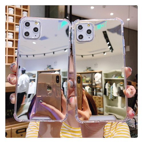 Makeup Mirror Bumper Shockproof Phone Case For iPhone 14 13 12 11 Pro Max X XR XS Max Luxury Airbag Cover For iPhone 7 8 Plus SE
