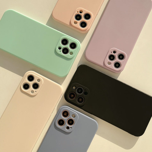 Matte Soft Silicone Phone Case For iPhone 14 13 12 11 Pro Max Mini XS X XR 7 8 Plus SE2022 Full Lens Protection Shockproof Cover