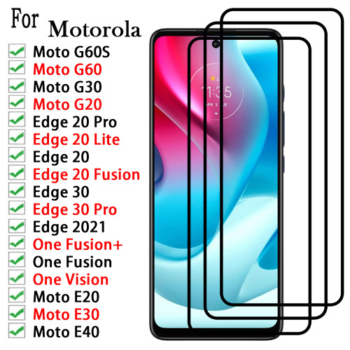 3PCS Full Protective Glass for Motorola G60S G60 G20 G30 One Fusion Plus Screen Protector for Moto Edge 20 Pro Lite E20 E30 E32