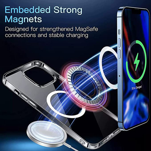 Original For Magsafe Wireless Charging Magnetic Case For iPhone 14 13 11 12 Pro Max Mini X XS XR SE 2020 8 14 Plus Acrylic Cover