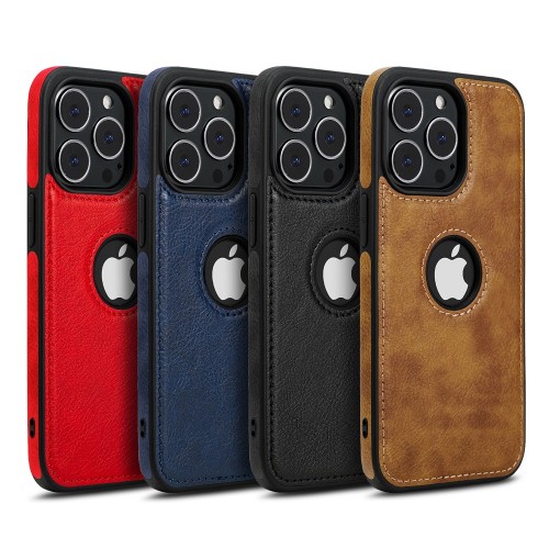 Luxury Business PU Leather Case For iPhone 14 13 12 11 Pro Max Mini XR XS X 7 8 Plus SE Soft Cowhide Shockproof Protective Cover