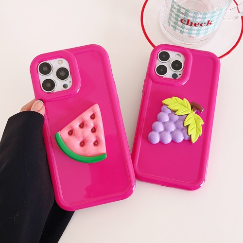 Cute Cartoon 3D Fruits Phone Case For iPhone 14 13 12 11 Pro Max X XS XR 8 7 6 Plus SE 2022 Candy Soft Silicone Shockproof Cover