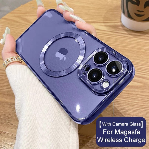 For Magsafe Magnetic Wireless Charging Case For iPhone 14 13 12 11 Pro Max Mini Luxury Transparent Silicone Lens Protector Cover