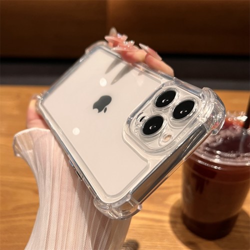 Luxury Shockproof Clear Phone Case For iPhone 14 13 12 11 Pro Max X XR XS 7 8 Plus Silicone Bumper Transparent Hard Back Cover