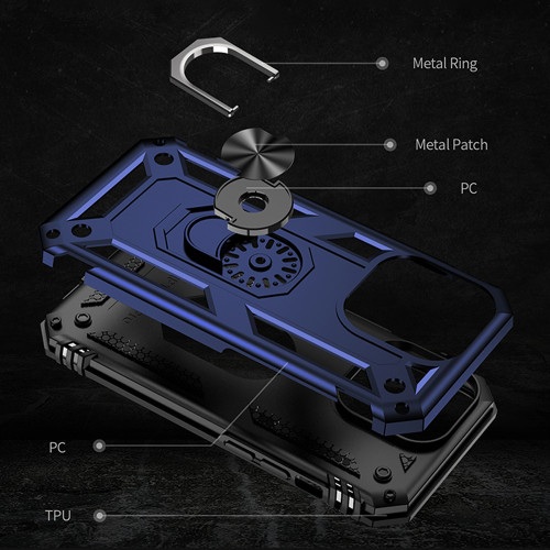 For iPhone 14 Pro Max Case Shockproof Armor Metal Ring Kickstand Cover for Apple iPhone 13 Pro iPhone 7 8 Plus XR SE 2020 SE3 12