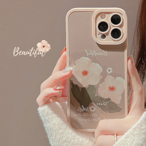 Art Painting Flowers Case For iPhone 14 13 12 11 Pro Max 7 8 Plus XS X XR SE 2022 Mini Soft Silicone Shockproof Protective Cover
