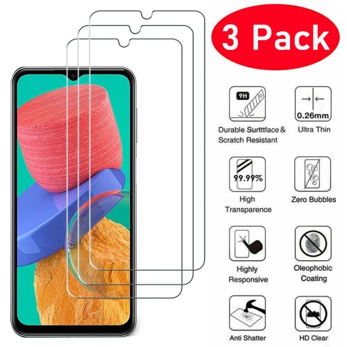 3PCS Tempered Glass For Samsung Galaxy M33 5G M23 M13 4G M13 5G Screen Protector on Samsung M53 5G M52 5G M32 4G M12 glass