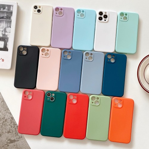 Soft Candy Square Phone Case For iPhone 11 12 13 Pro Max XS X XR 7 8 6S Plus SE 2022 Mini Plain Shockproof Bumper Back Cover