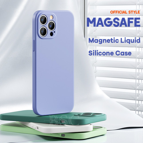 For Magsafe Wireless Charging Magnetic Case For iPhone 12 11 13 14 Pro Max Mini XR X XS Max 7 8 Plus SE 20 Liquid Silicone Cover