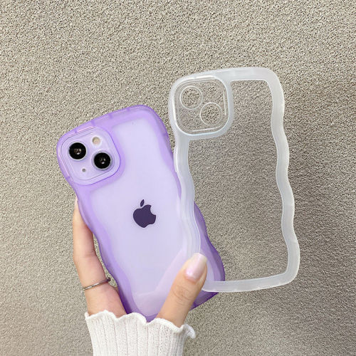 Candy Transparent Wavy Bumper Phone Case For iPhone 14 13 12 11 Pro Max X XR XS 7 8 Plus SE 2022 Soft Silicone Protective Cover