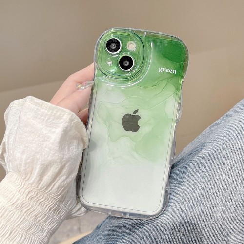 Luxury Gradient Watercolor Clear Phone Case For iPhone 14 13 12 11 Pro Max X XR XS 7 8 Plus SE 3 Wavy Soft Silicone Bumper Cover