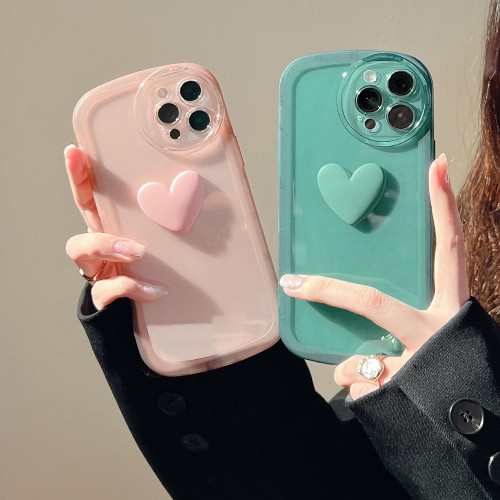 Soft Transparent Love Heart Phone Case For iPhone 14 13 12 11 Pro Max XS X XR Max 8 7 Plus SE 2022 Candy Silicone Bumper Cover