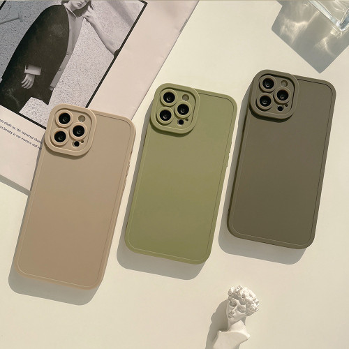 Retro Solid Color Matte Phone Case For iPhone 14 13 12 11 Pro Max 7 8 Plus XS X XR SE 2022 Mini Soft Silicone Shockproof Cover