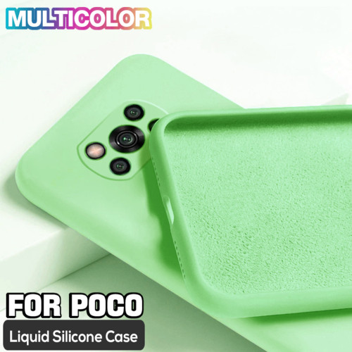 Luxury Original Liquid Silicone Phone Case For Xiaomi Poco X3 Pro NFC F2 F3 X3 GT M3 M4 Pro Lens Protector Shockproof Back Cover