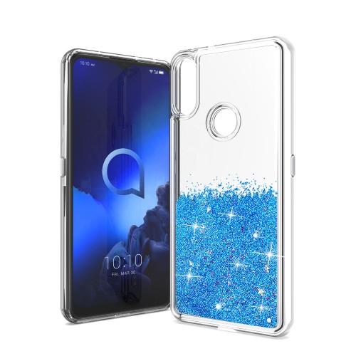 New Design Case Liquid Quicksand Glitter Transparent Phone Case Hard Back Cover for Alcetel 3V